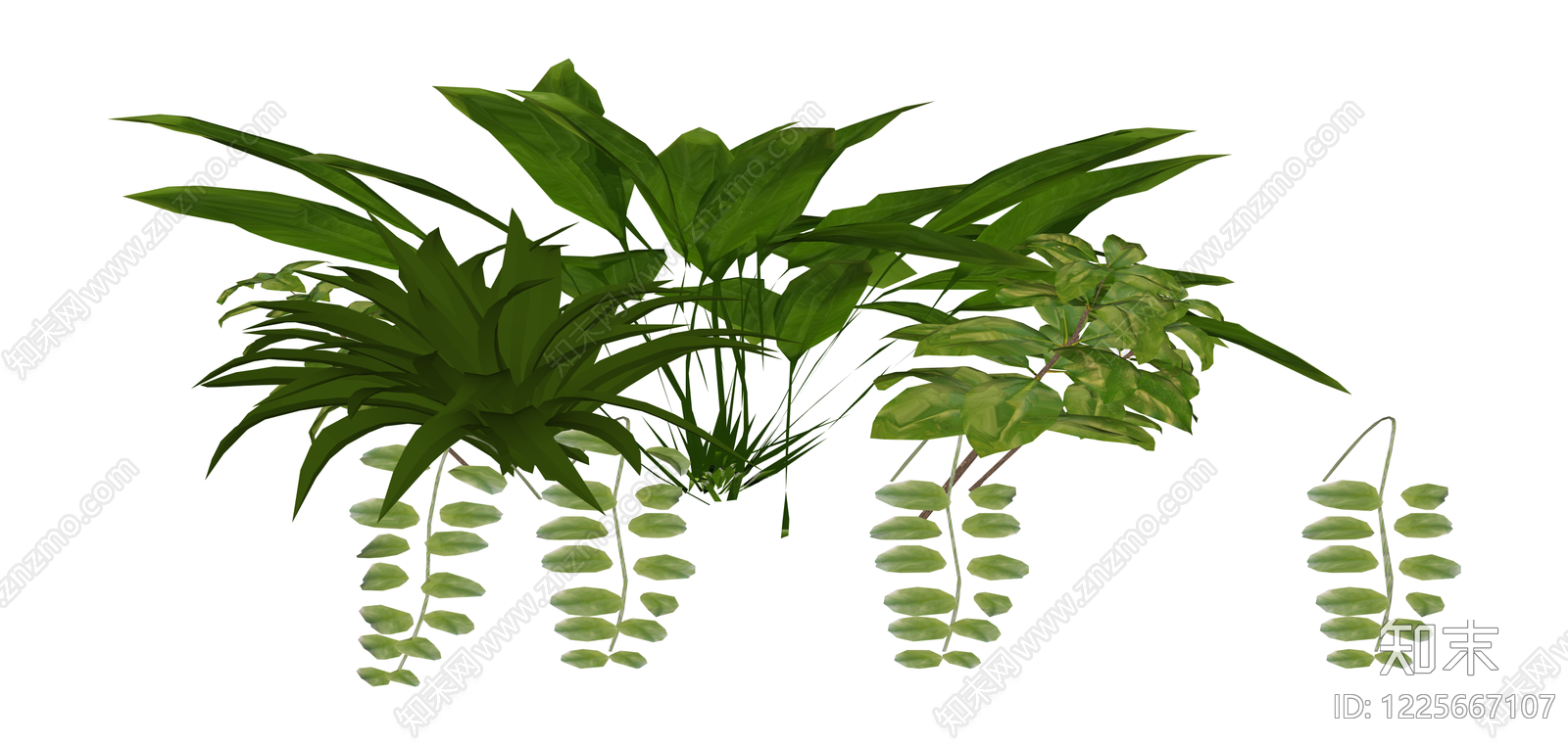 室内绿植组合盆栽SU模型下载【ID:1225667107】