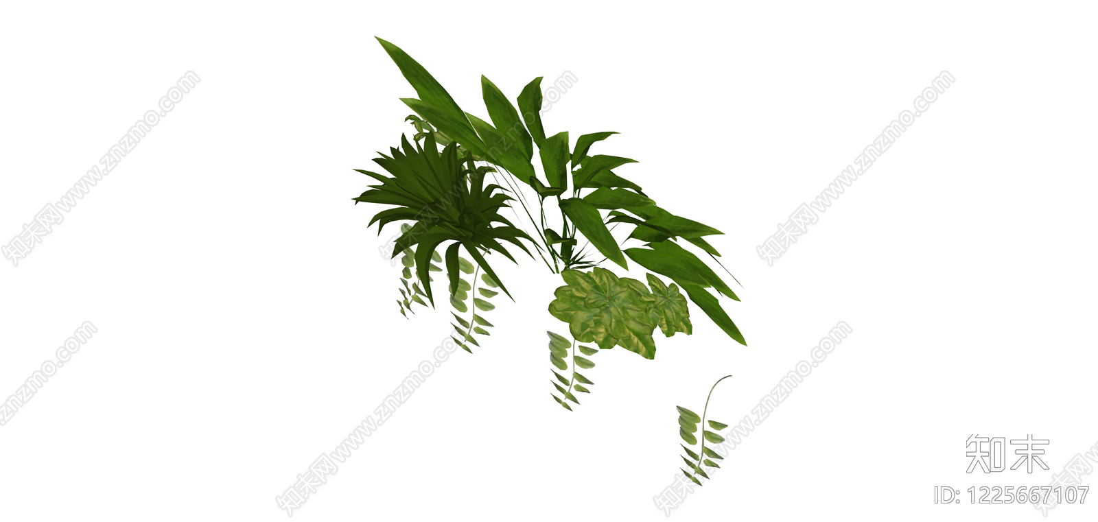 室内绿植组合盆栽SU模型下载【ID:1225667107】