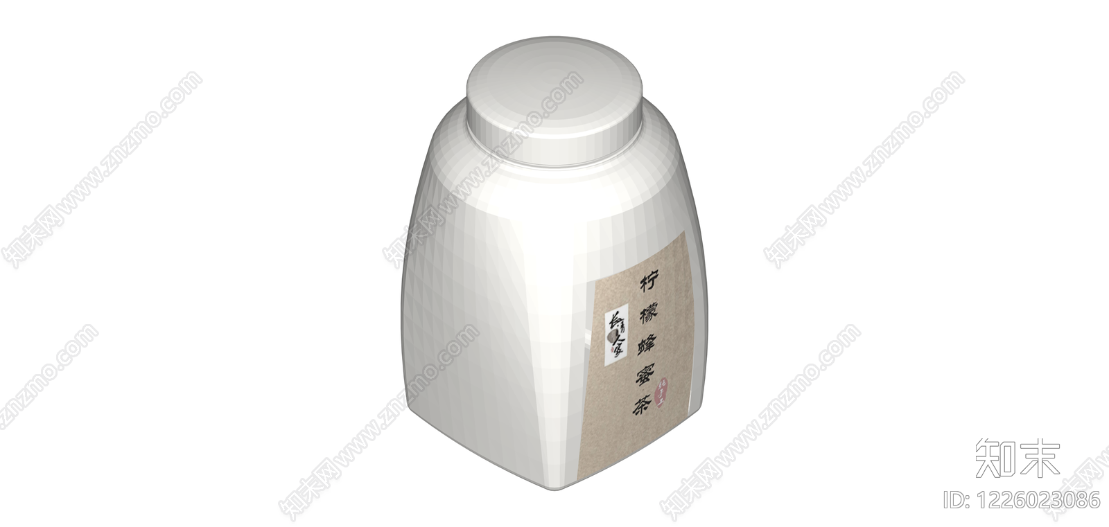 白色陶瓷柠檬蜂蜜茶罐SU模型下载【ID:1226023086】