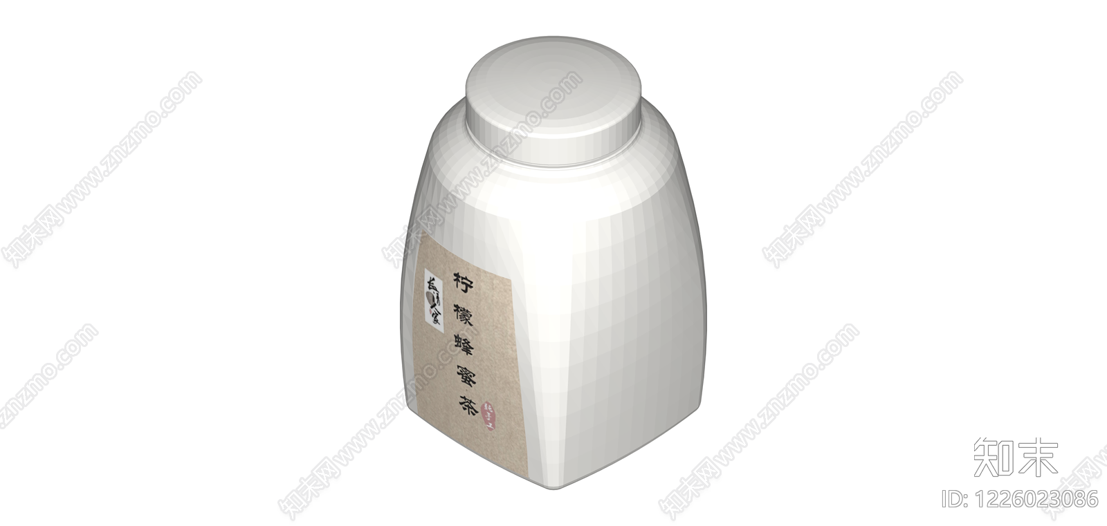 白色陶瓷柠檬蜂蜜茶罐SU模型下载【ID:1226023086】