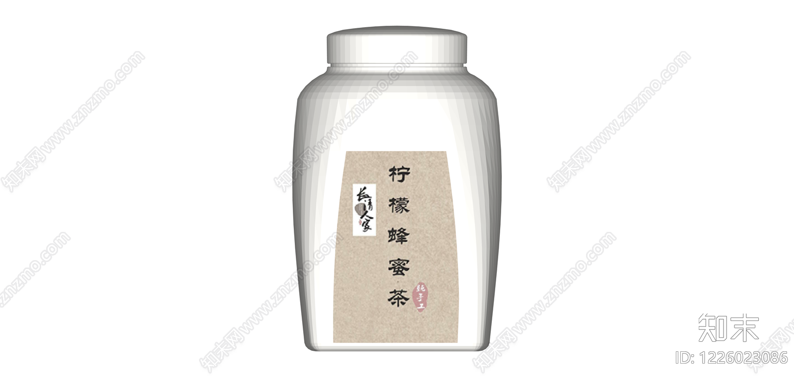 白色陶瓷柠檬蜂蜜茶罐SU模型下载【ID:1226023086】