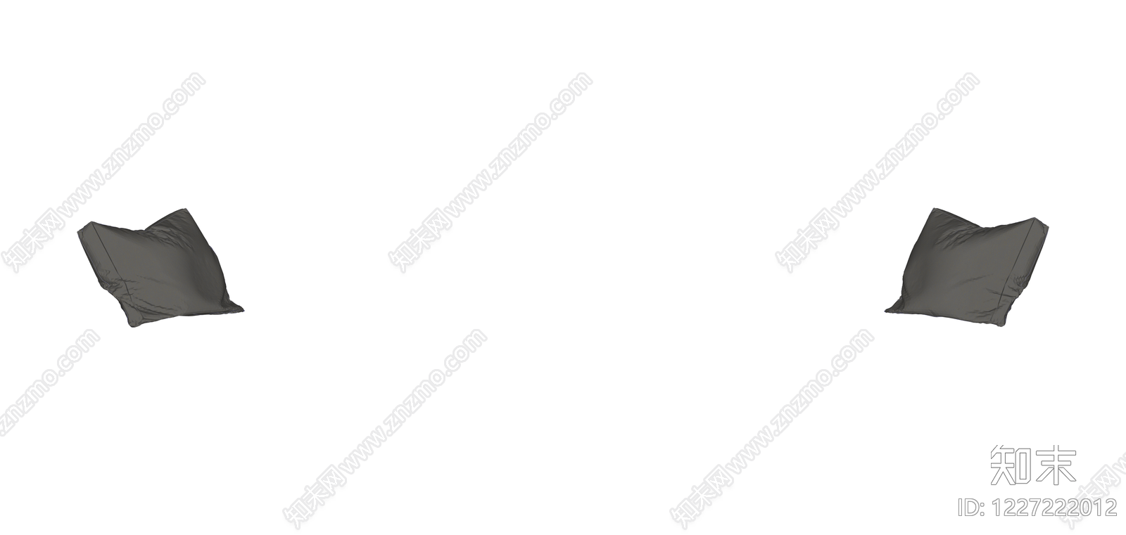 灰色褶皱抱枕SU模型下载【ID:1227222012】