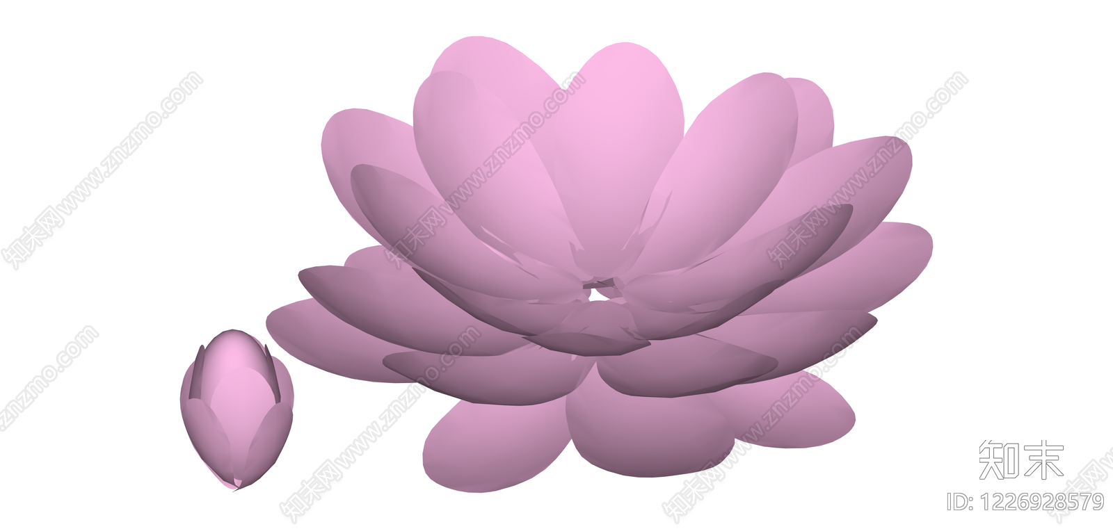 粉色花卉模型SU模型下载【ID:1226928579】