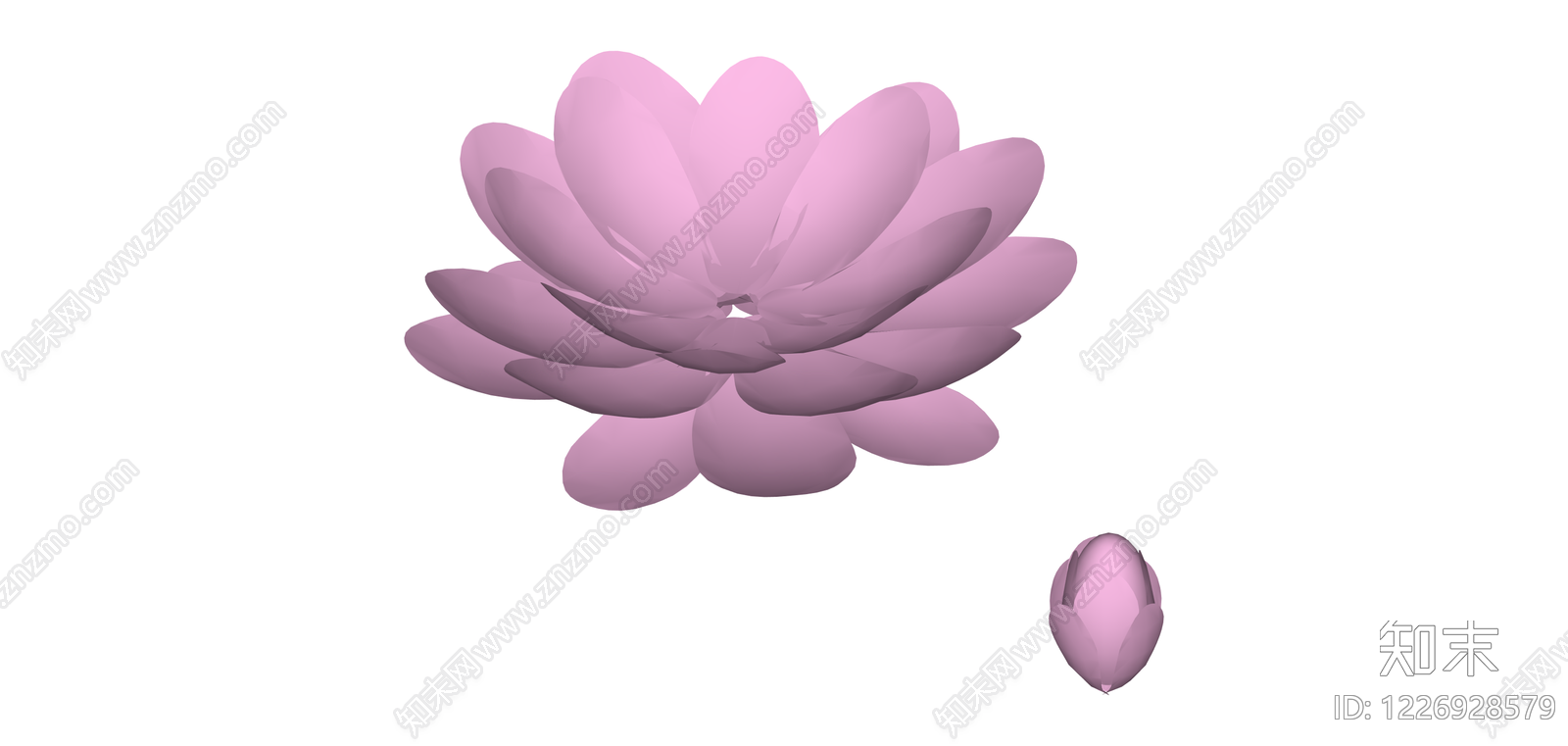 粉色花卉模型SU模型下载【ID:1226928579】