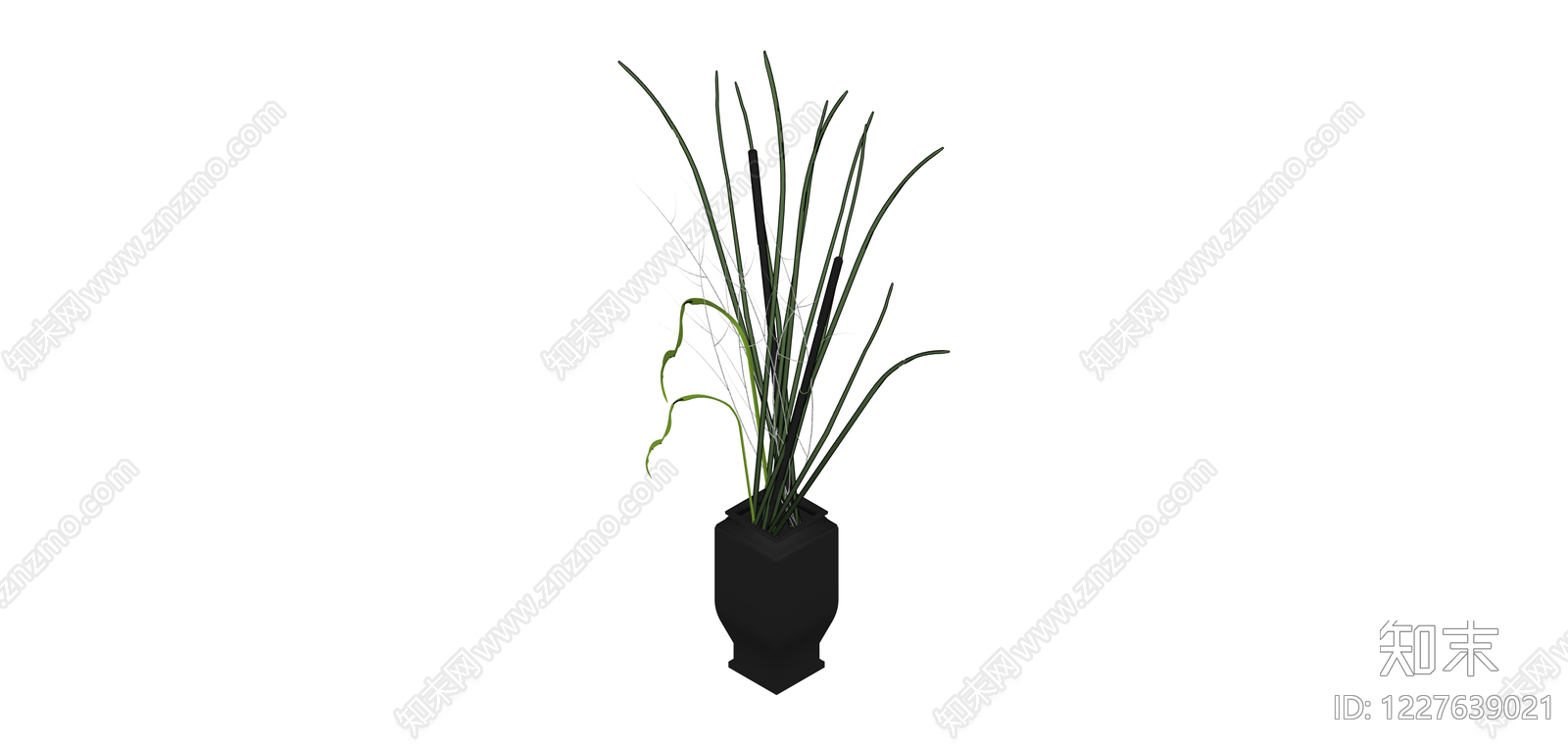 黑色花瓶插花艺组合SU模型下载【ID:1227639021】