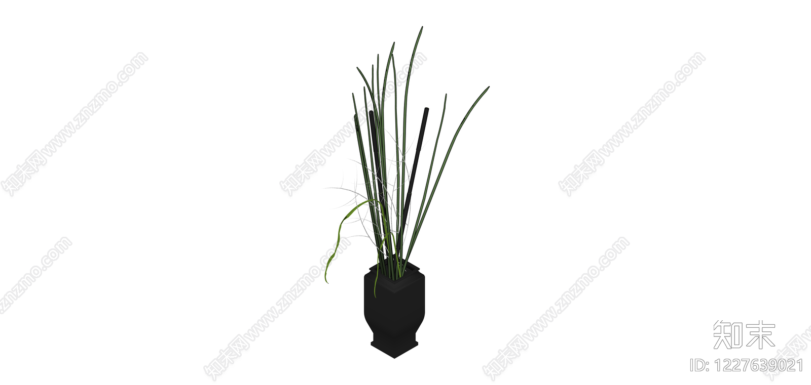 黑色花瓶插花艺组合SU模型下载【ID:1227639021】