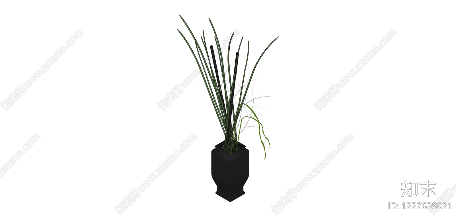 黑色花瓶插花艺组合SU模型下载【ID:1227639021】