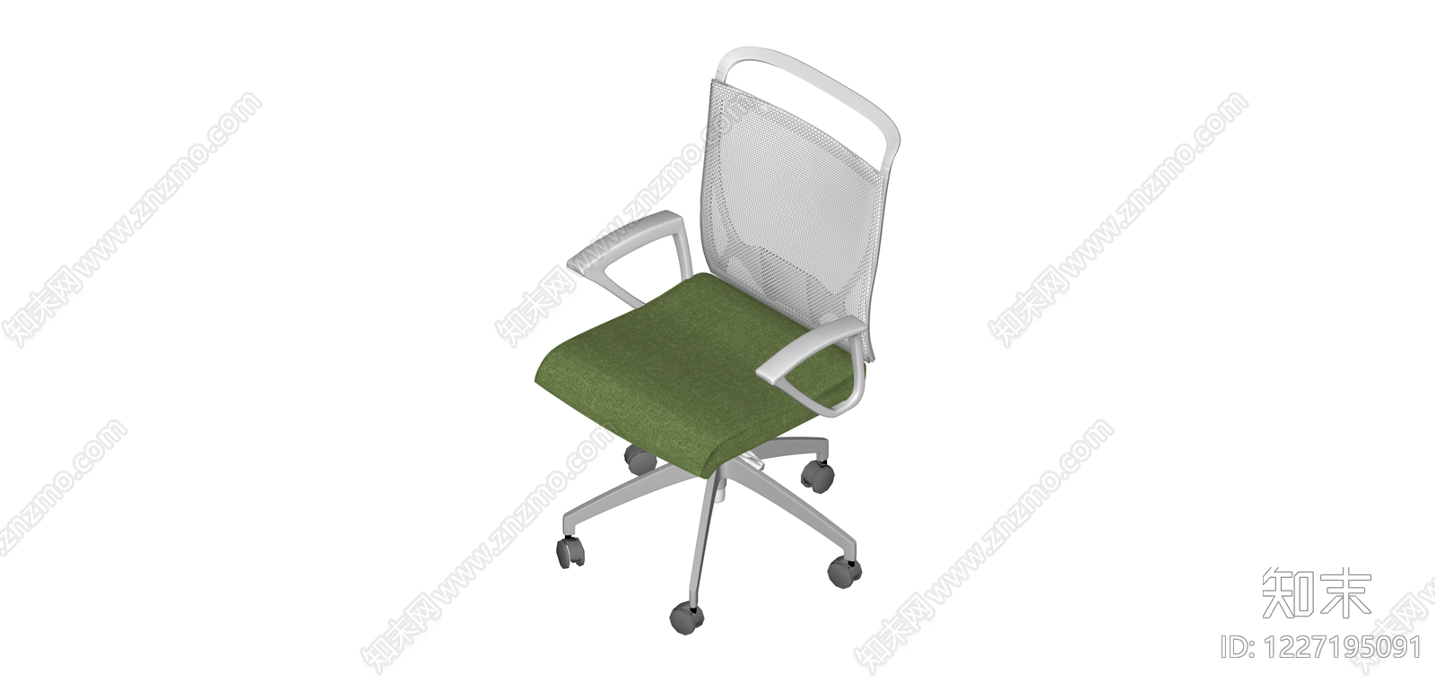 绿色网布办公椅SU模型下载【ID:1227195091】
