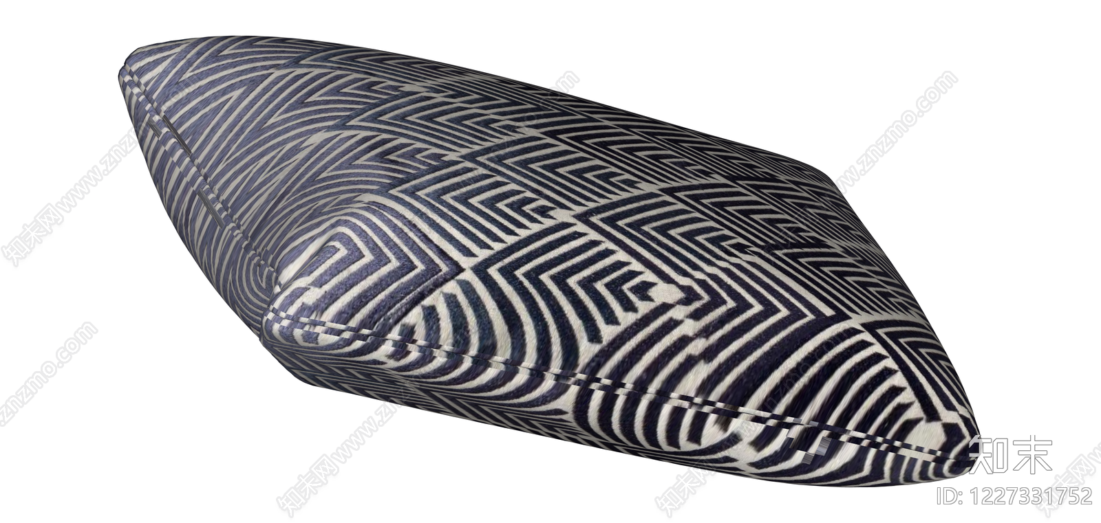 蓝白几何纹抱枕SU模型下载【ID:1227331752】
