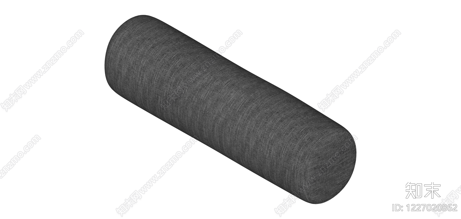 灰色布艺圆柱坐垫SU模型下载【ID:1227020862】
