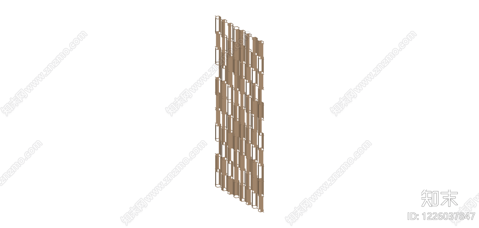 木条编织屏风隔断SU模型下载【ID:1226037847】