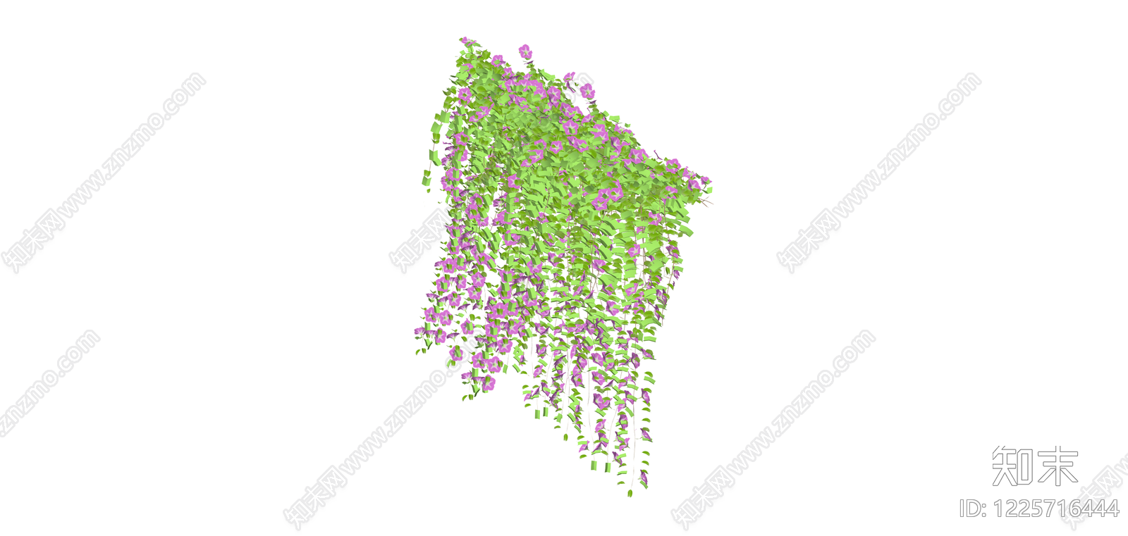 紫色垂吊绿植组合SU模型下载【ID:1225716444】