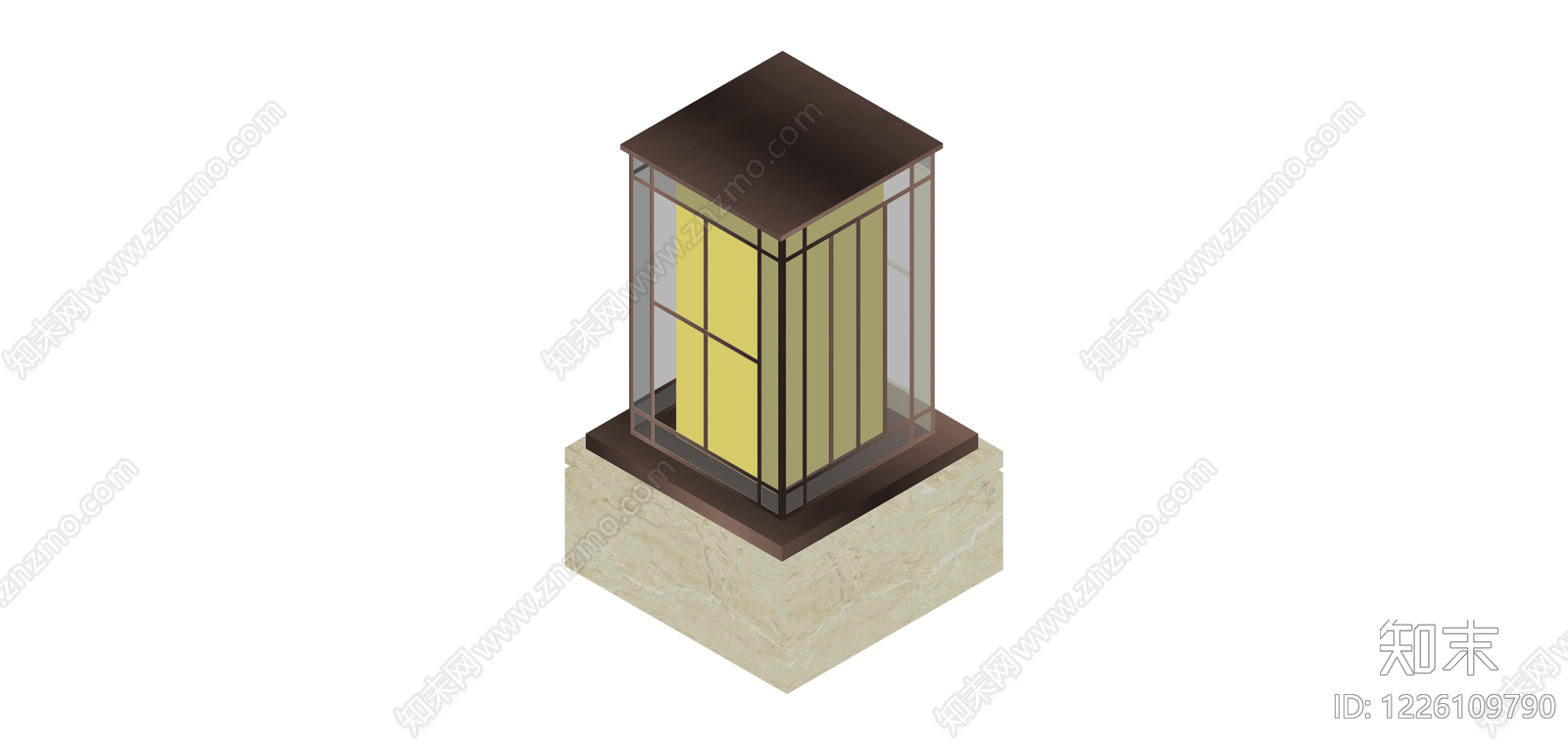 中式落地景观灯SU模型下载【ID:1226109790】