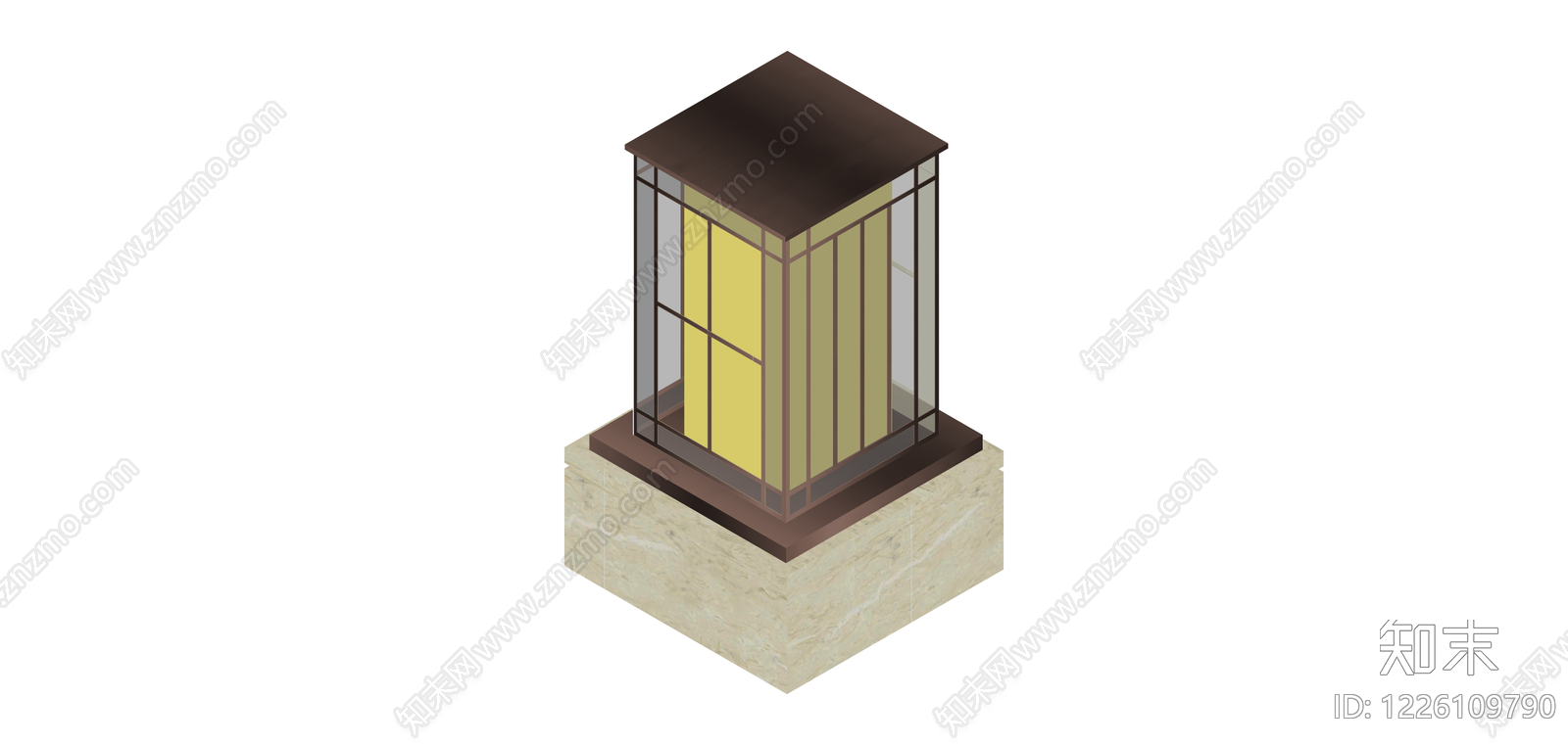 中式落地景观灯SU模型下载【ID:1226109790】