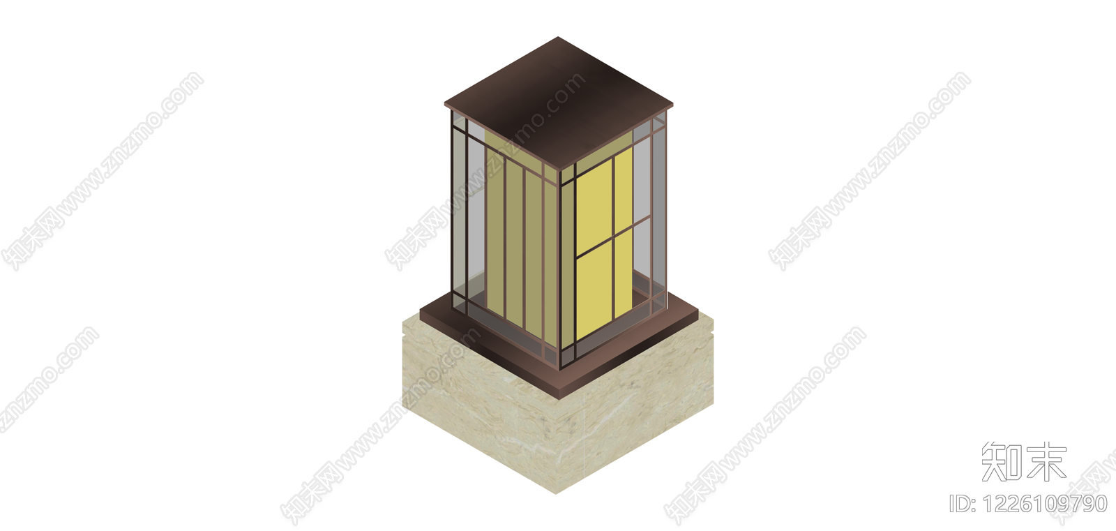 中式落地景观灯SU模型下载【ID:1226109790】
