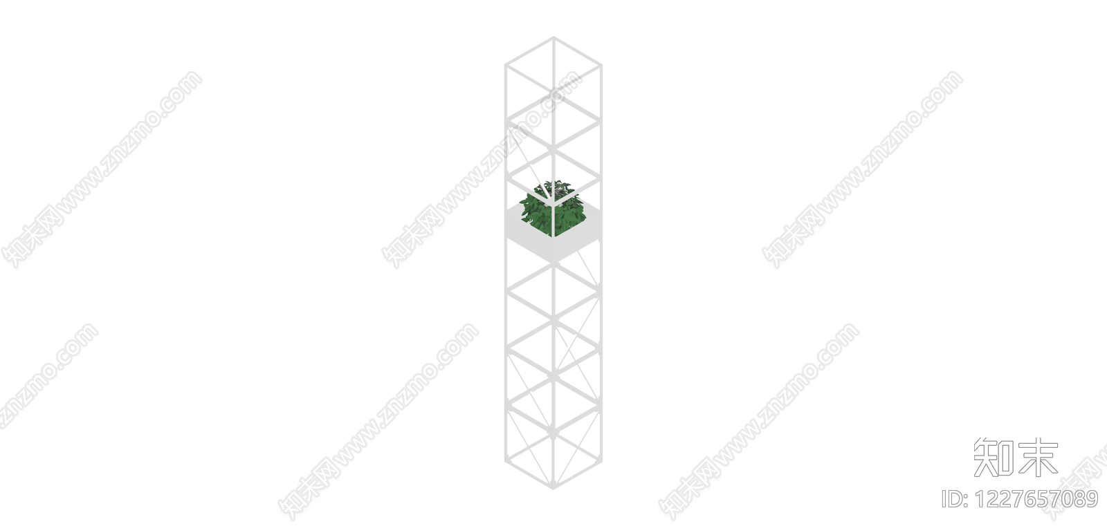 塔式钢结构绿植装置SU模型下载【ID:1227657089】