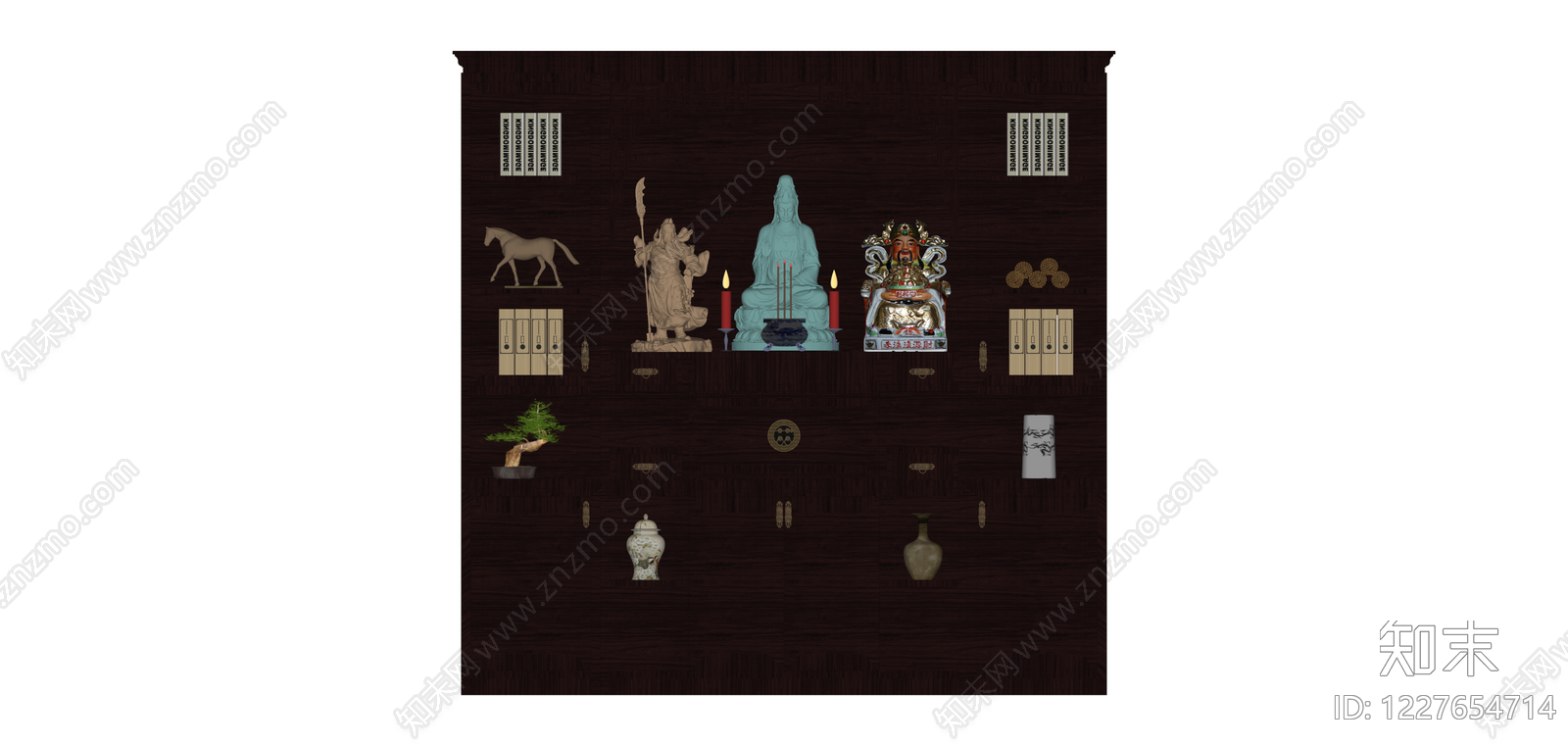 中式神龛供桌组合SU模型下载【ID:1227654714】