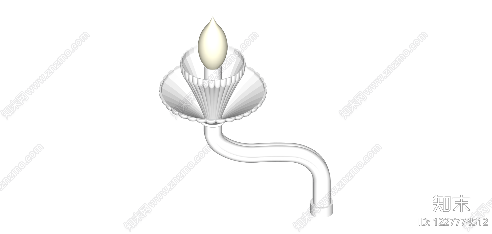 白色欧式壁灯SU模型下载【ID:1227774512】