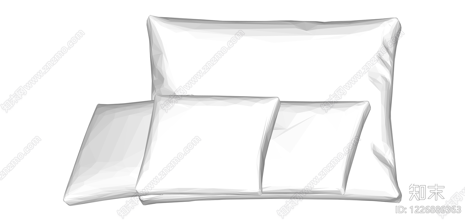 白色组合抱枕SU模型下载【ID:1226889363】