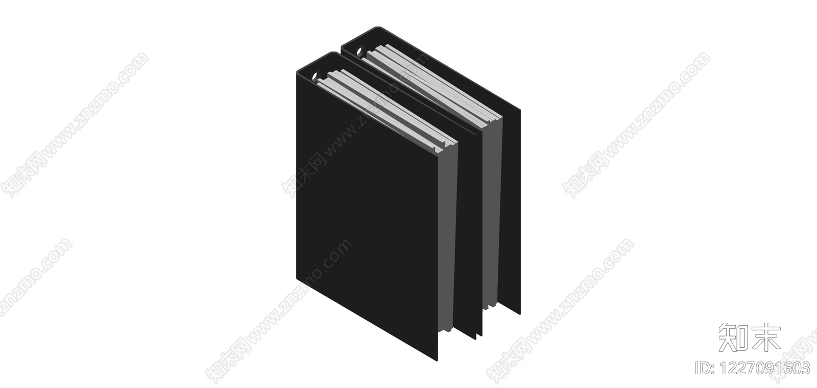 黑色档案盒组合SU模型下载【ID:1227091603】