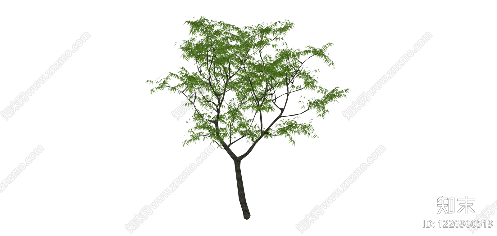 绿色乔木植物模型SU模型下载【ID:1226960519】