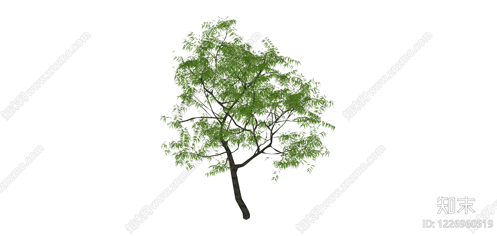 绿色乔木植物模型SU模型下载【ID:1226960519】