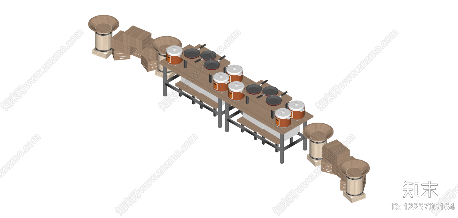 组合式厨房烹饪设备SU模型下载【ID:1225705164】