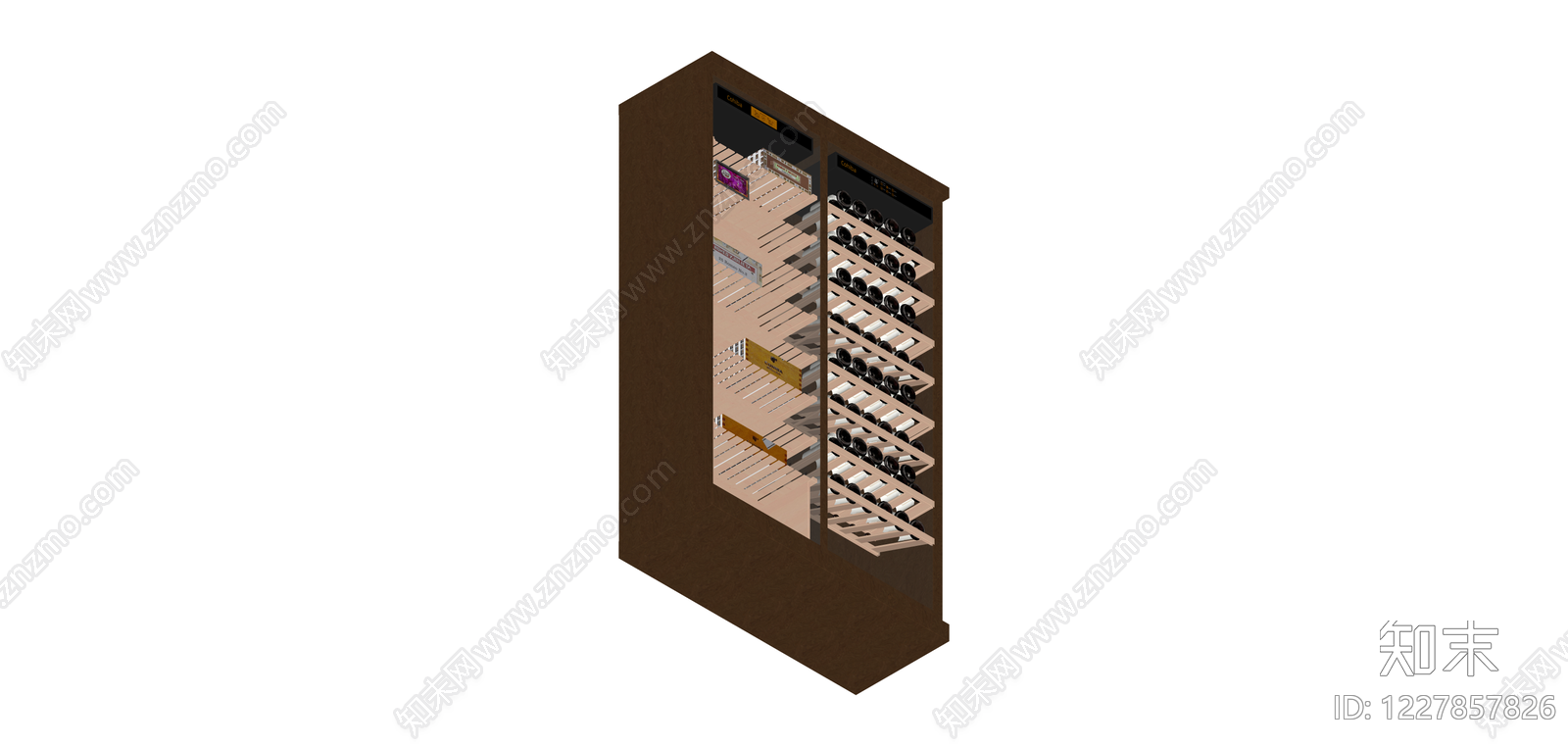 双门红酒展示柜SU模型下载【ID:1227857826】