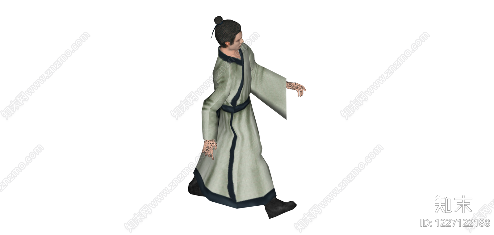 古装男子人物模型SU模型下载【ID:1227122188】