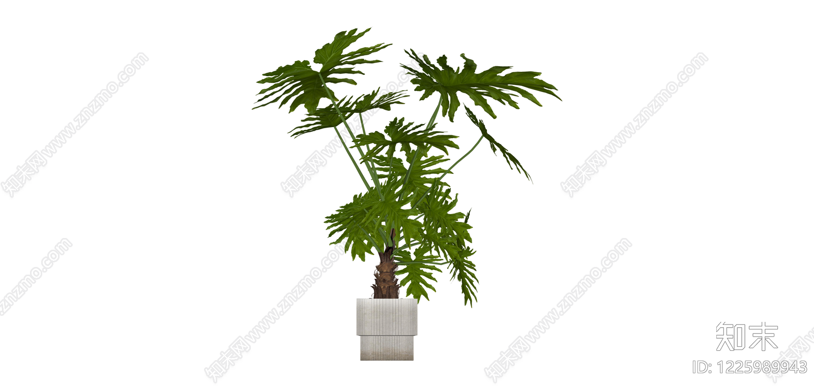 带盆绿植盆栽SU模型下载【ID:1225989943】