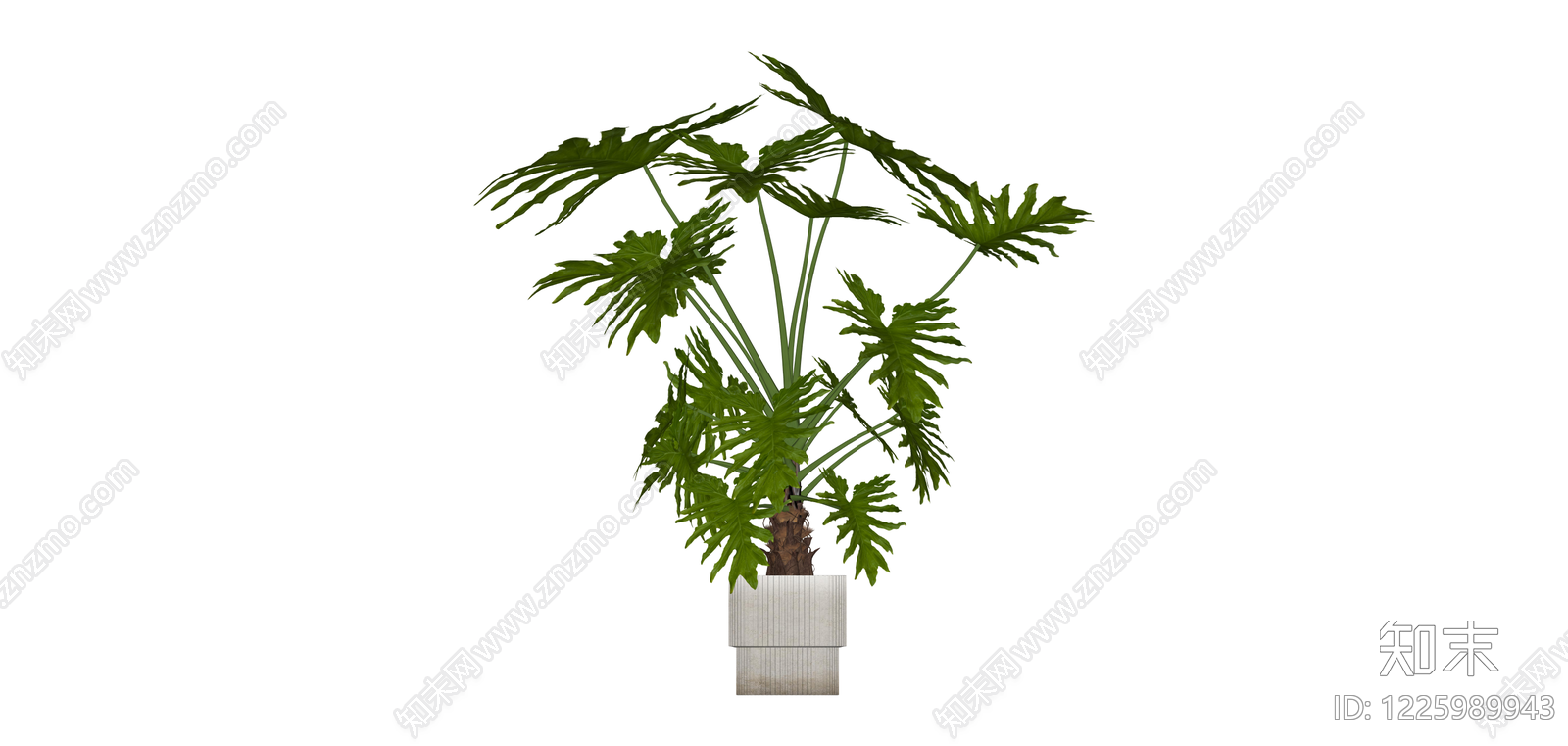 带盆绿植盆栽SU模型下载【ID:1225989943】