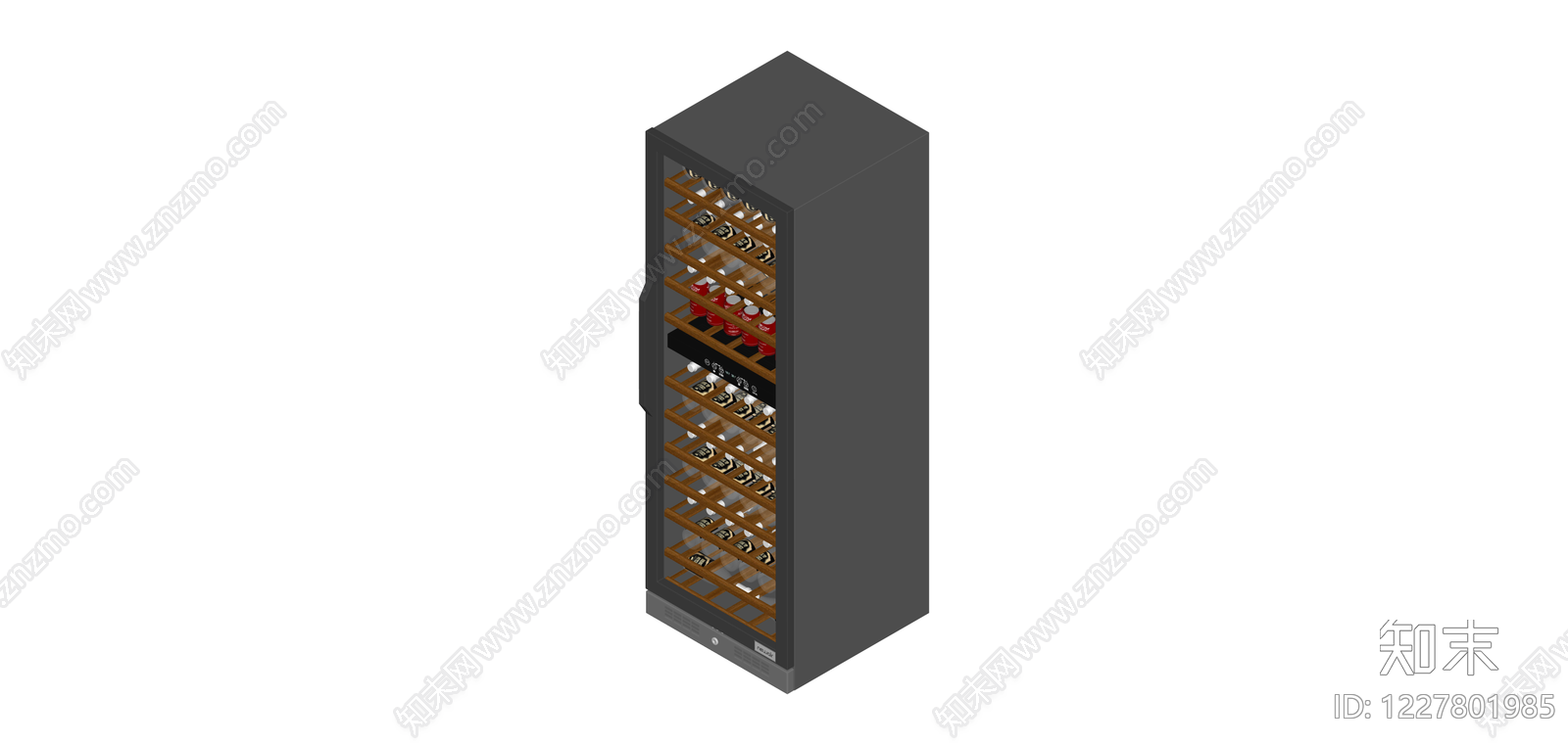 灰色立式酒柜SU模型下载【ID:1227801985】