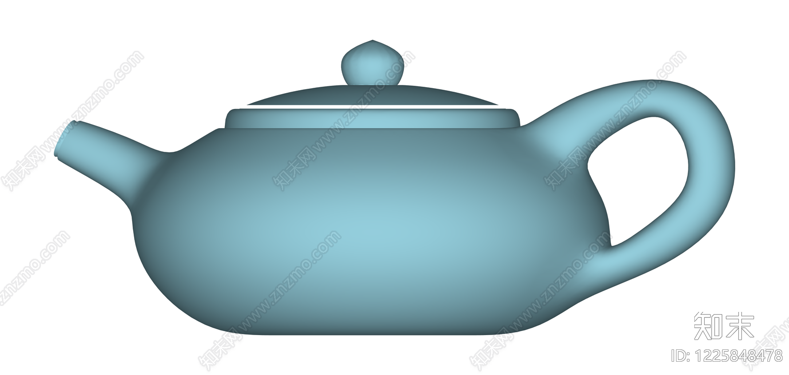 蓝色简约茶壶模型SU模型下载【ID:1225848478】