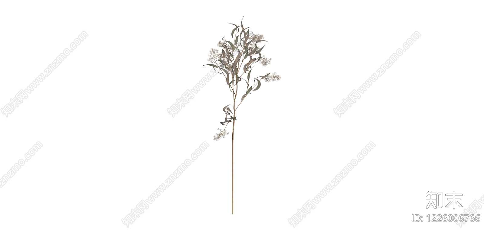 仿真尤加利花艺枝条SU模型下载【ID:1226006766】
