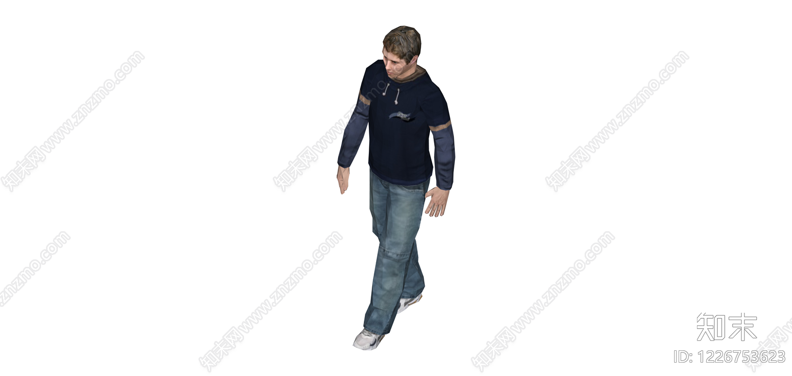 行走姿态男性模型SU模型下载【ID:1226753623】
