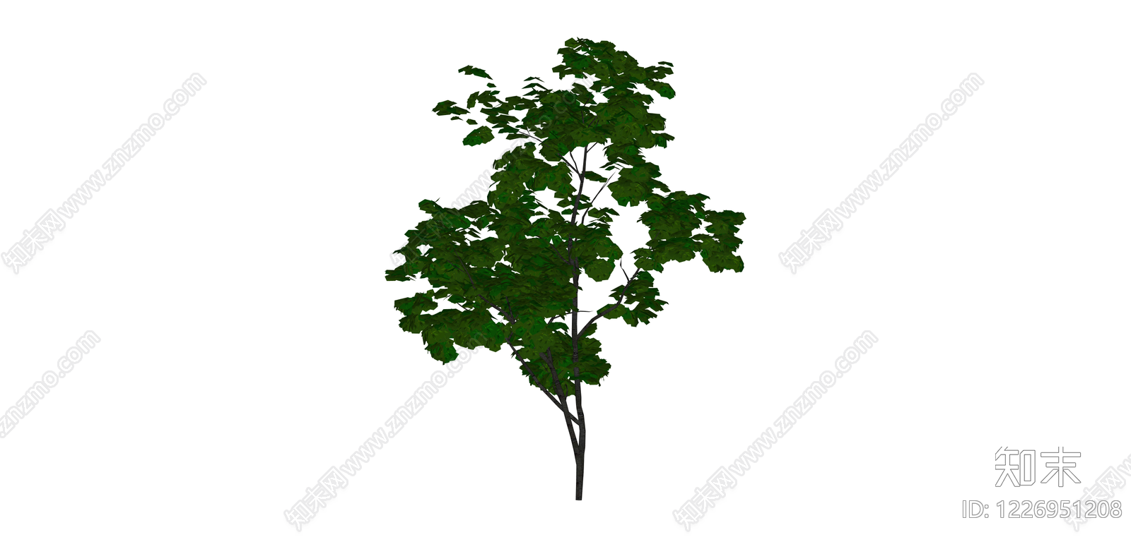 绿色景观树木模型SU模型下载【ID:1226951208】
