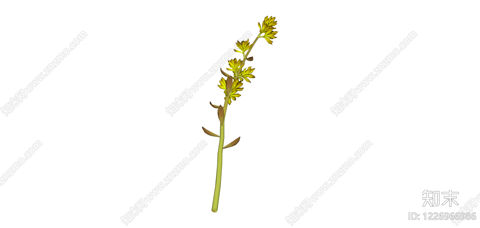 带盆黄绿色植物SU模型下载【ID:1226966986】
