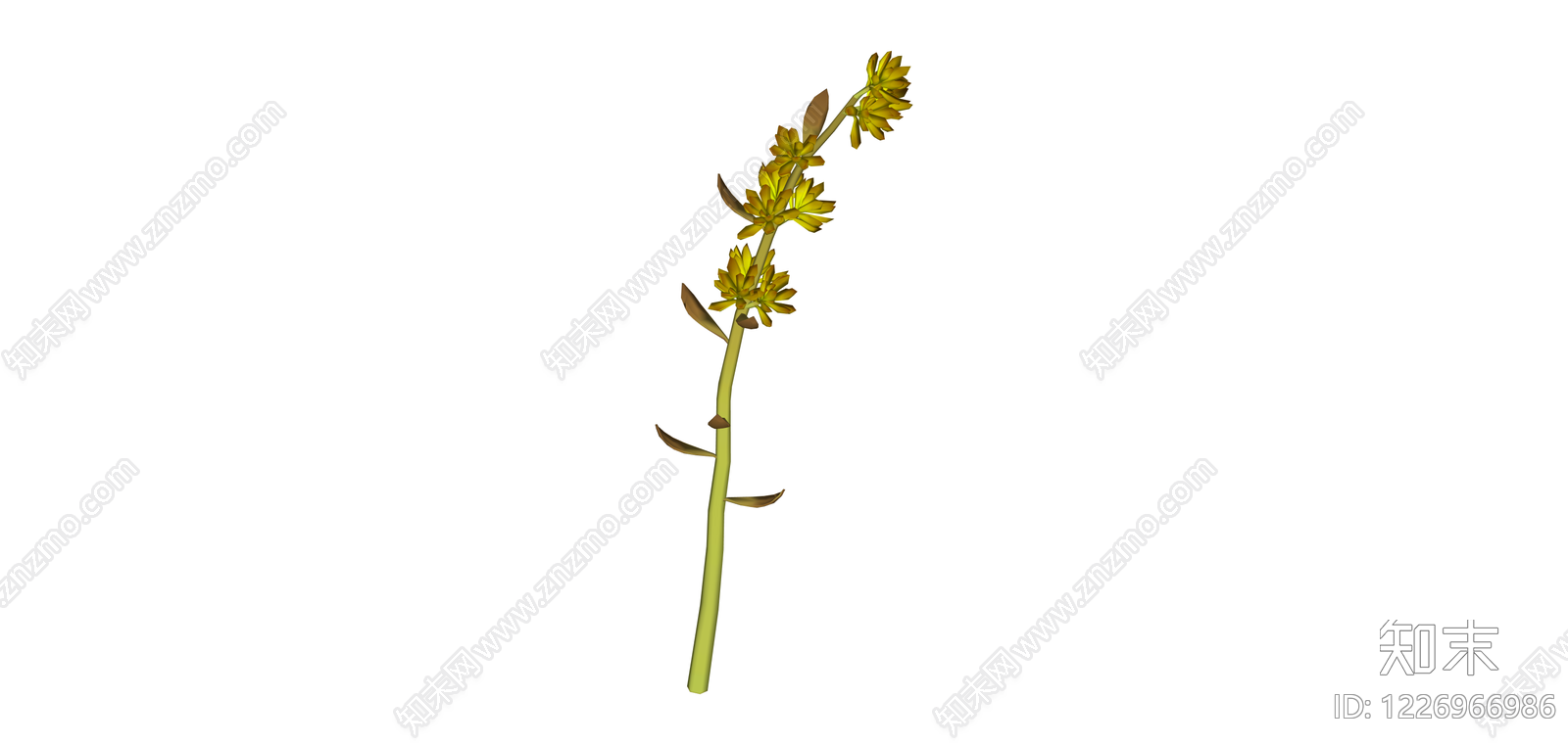 带盆黄绿色植物SU模型下载【ID:1226966986】
