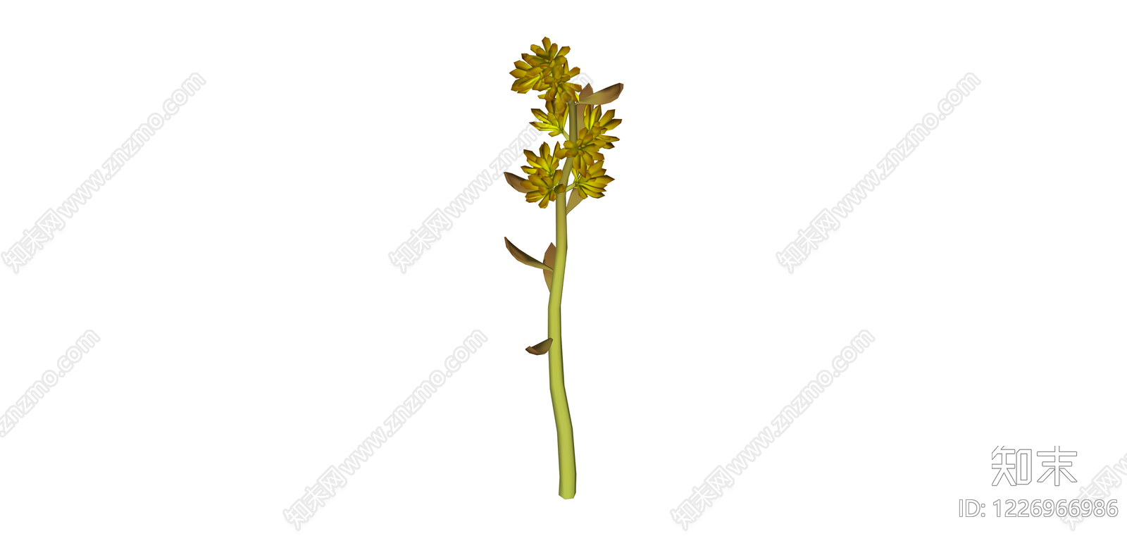 带盆黄绿色植物SU模型下载【ID:1226966986】