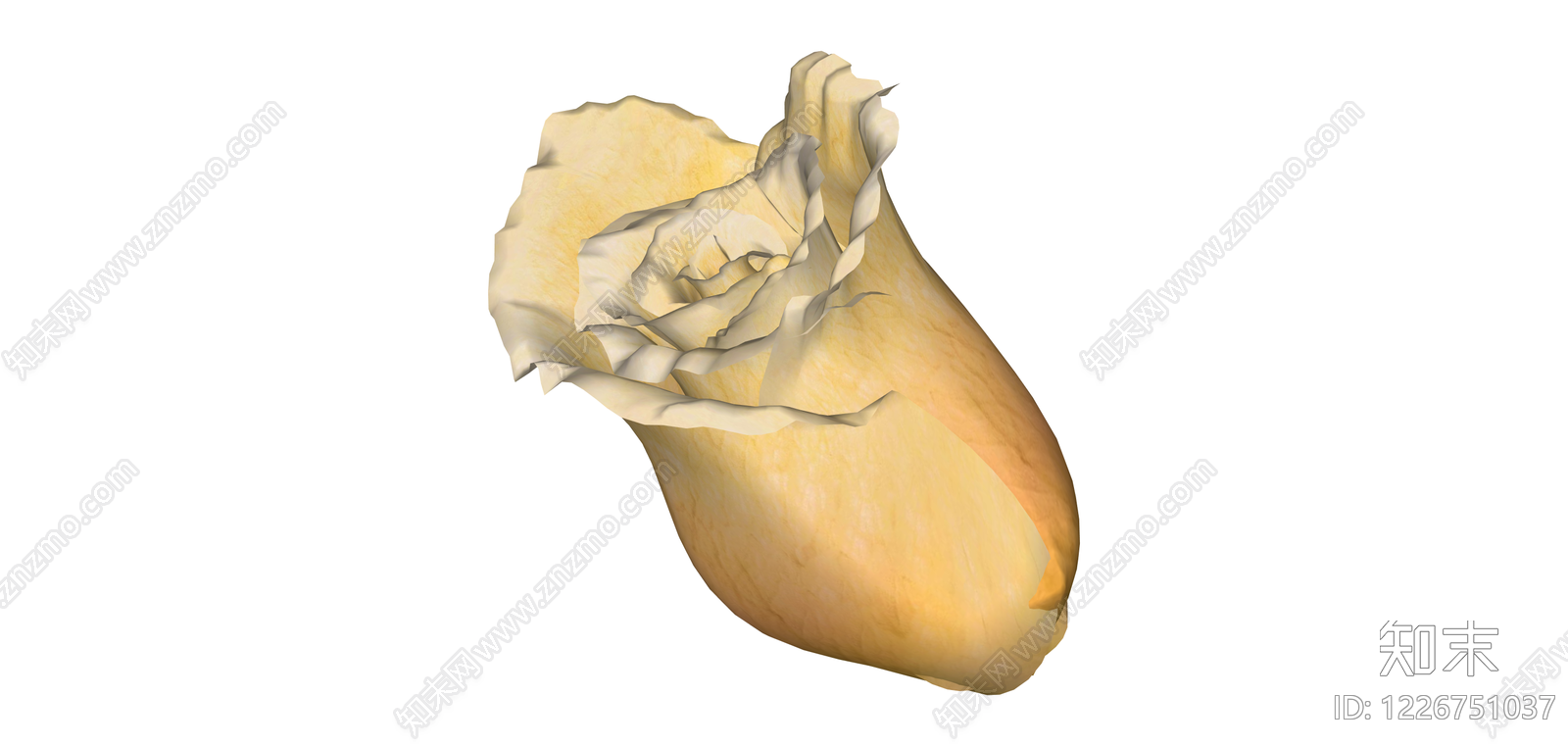 黄色玫瑰花苞模型SU模型下载【ID:1226751037】