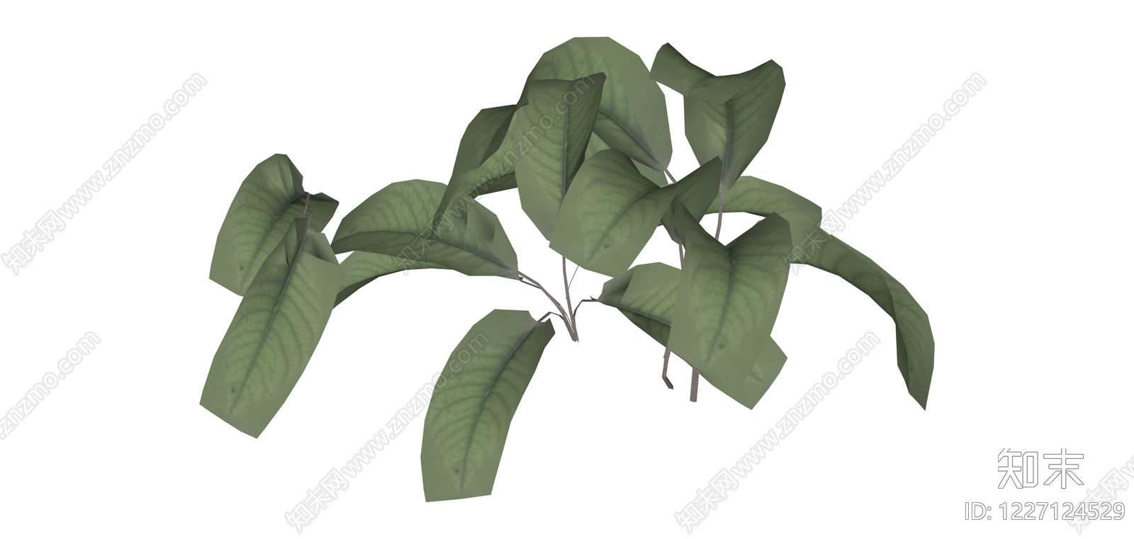 低多边形阔叶植物SU模型下载【ID:1227124529】