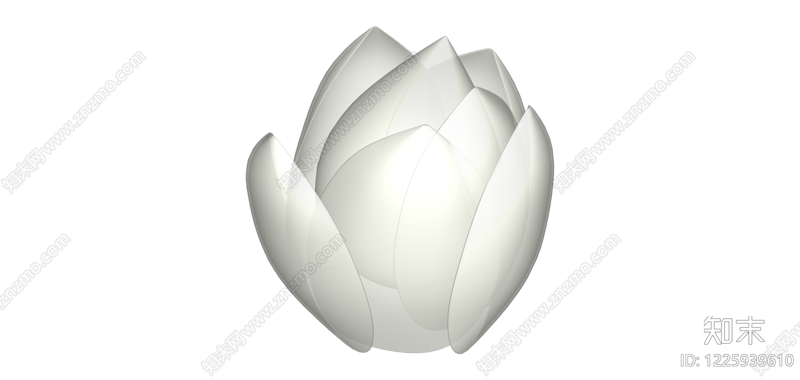 白色花瓣造型灯具SU模型下载【ID:1225939610】