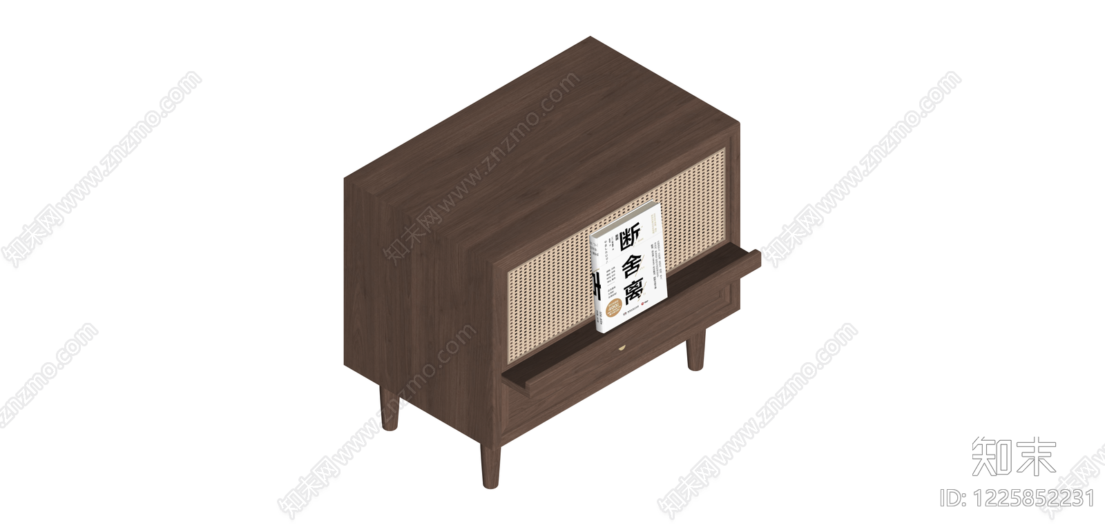 藤编抽屉收纳柜SU模型下载【ID:1225852231】
