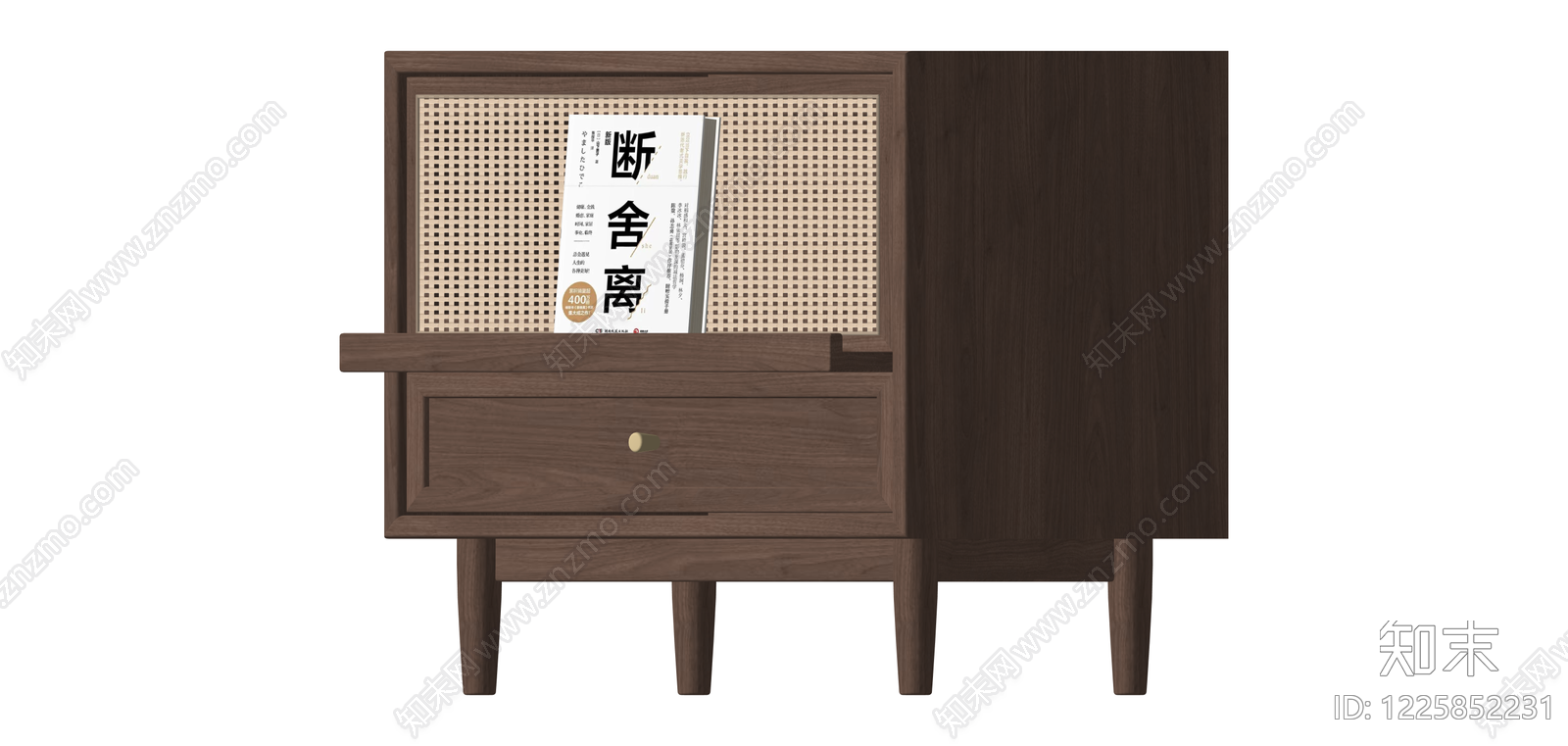 藤编抽屉收纳柜SU模型下载【ID:1225852231】