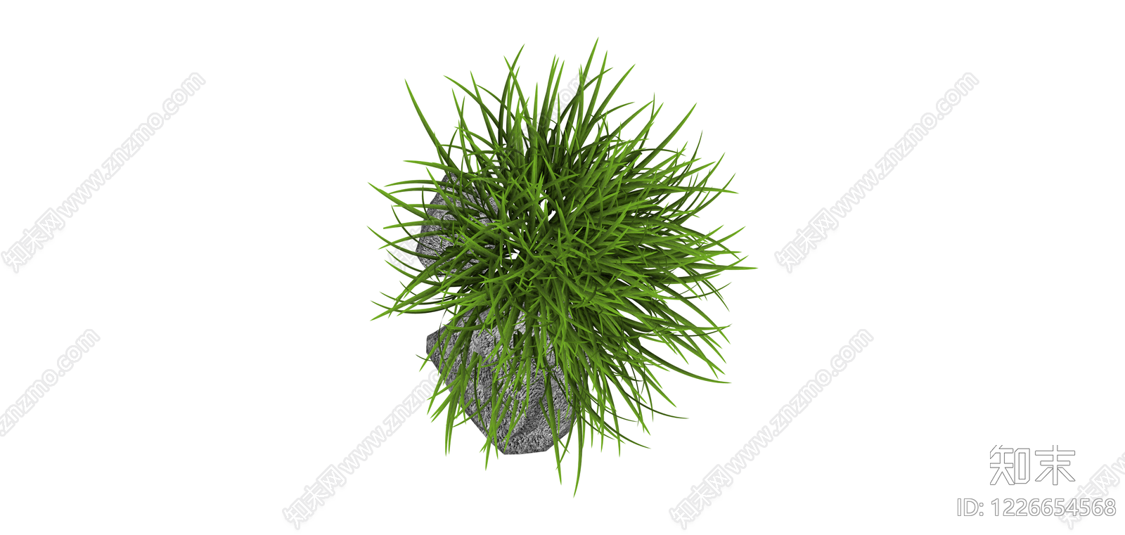 景观石草丛组合SU模型下载【ID:1226654568】