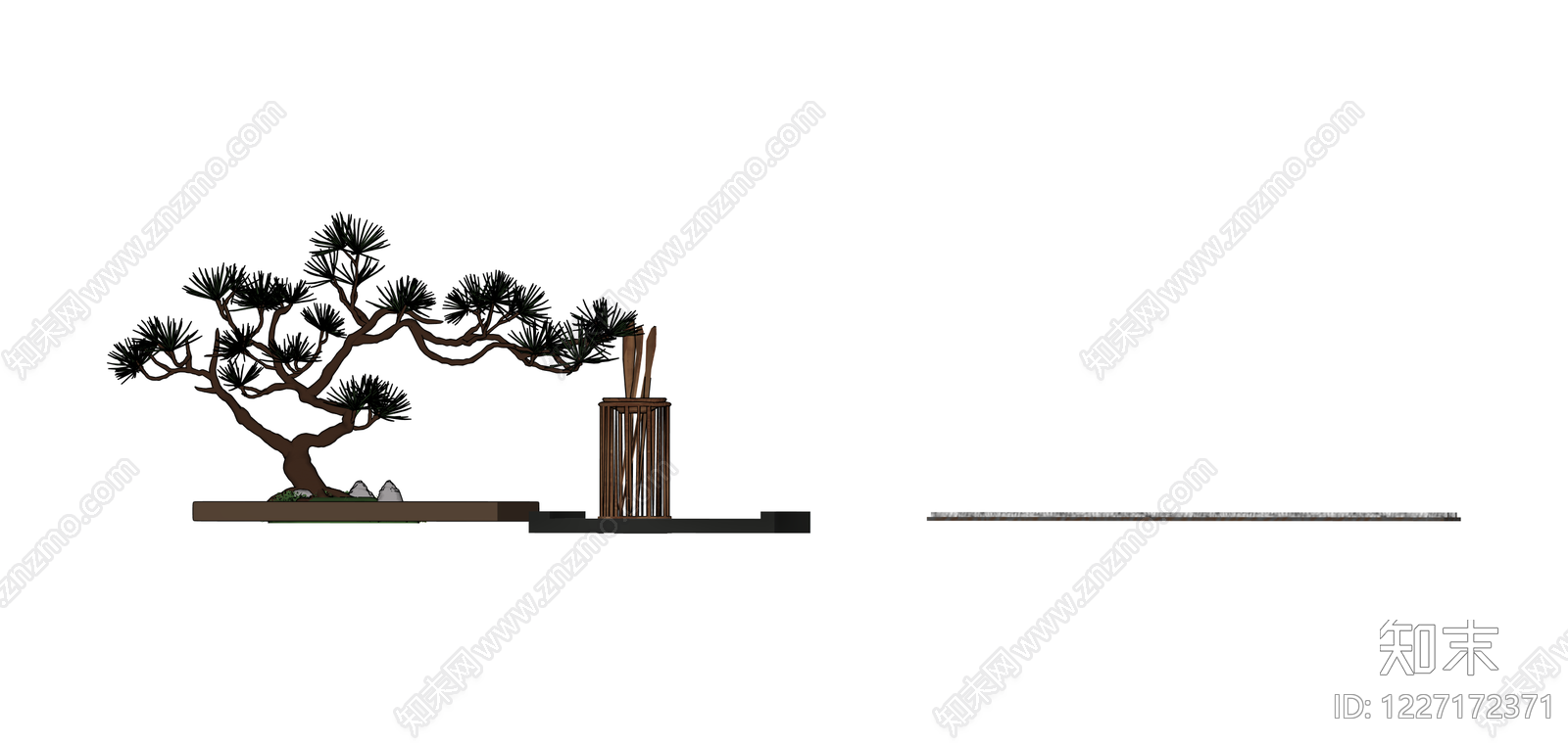 盆景松树景观组合SU模型下载【ID:1227172371】