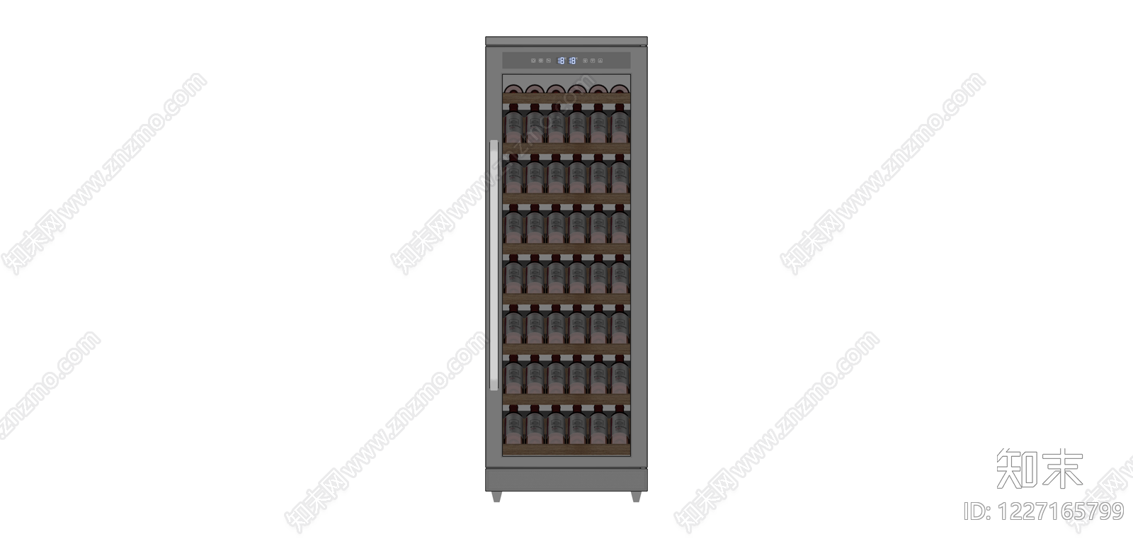 深灰色立式红酒柜SU模型下载【ID:1227165799】