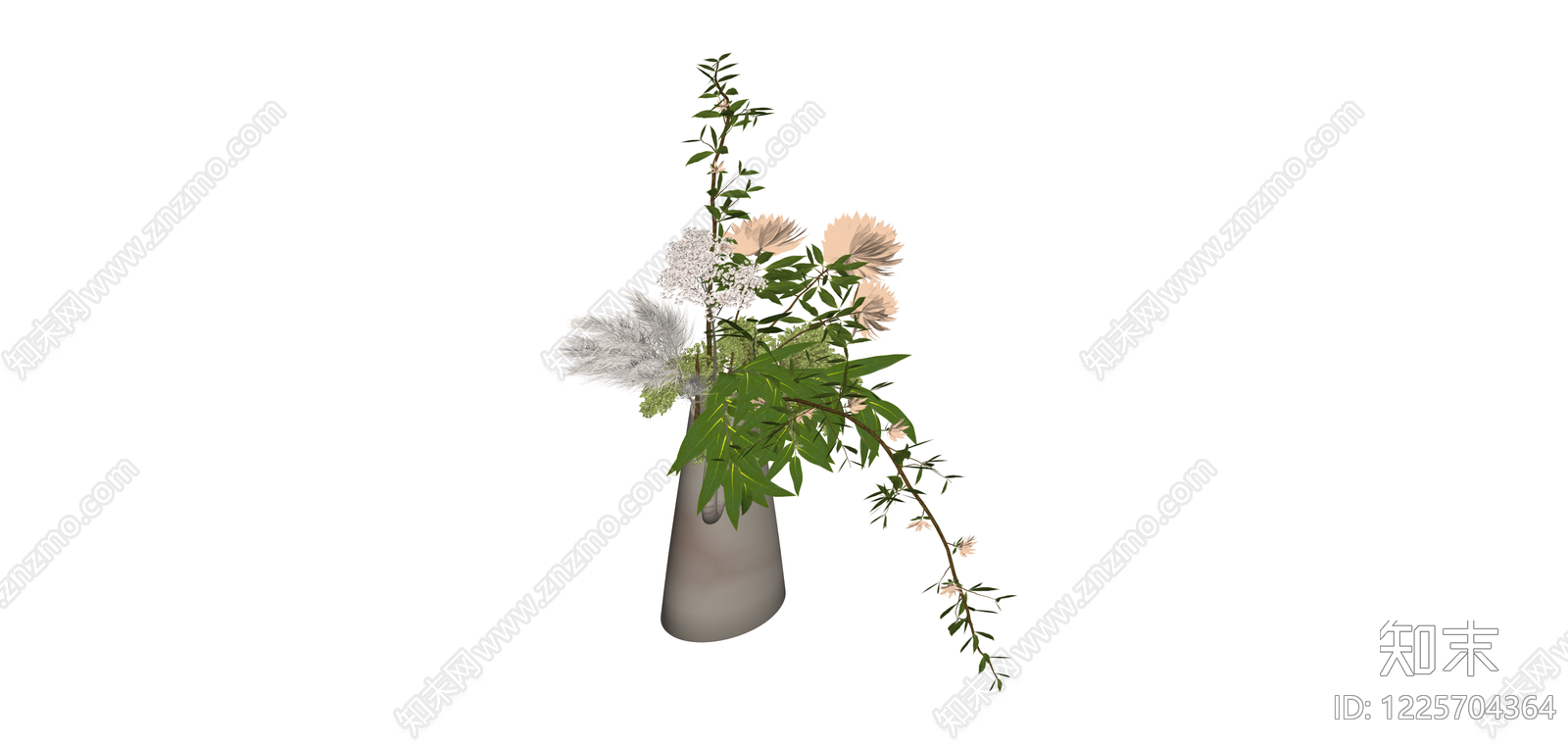 双耳花瓶花艺组合SU模型下载【ID:1225704364】