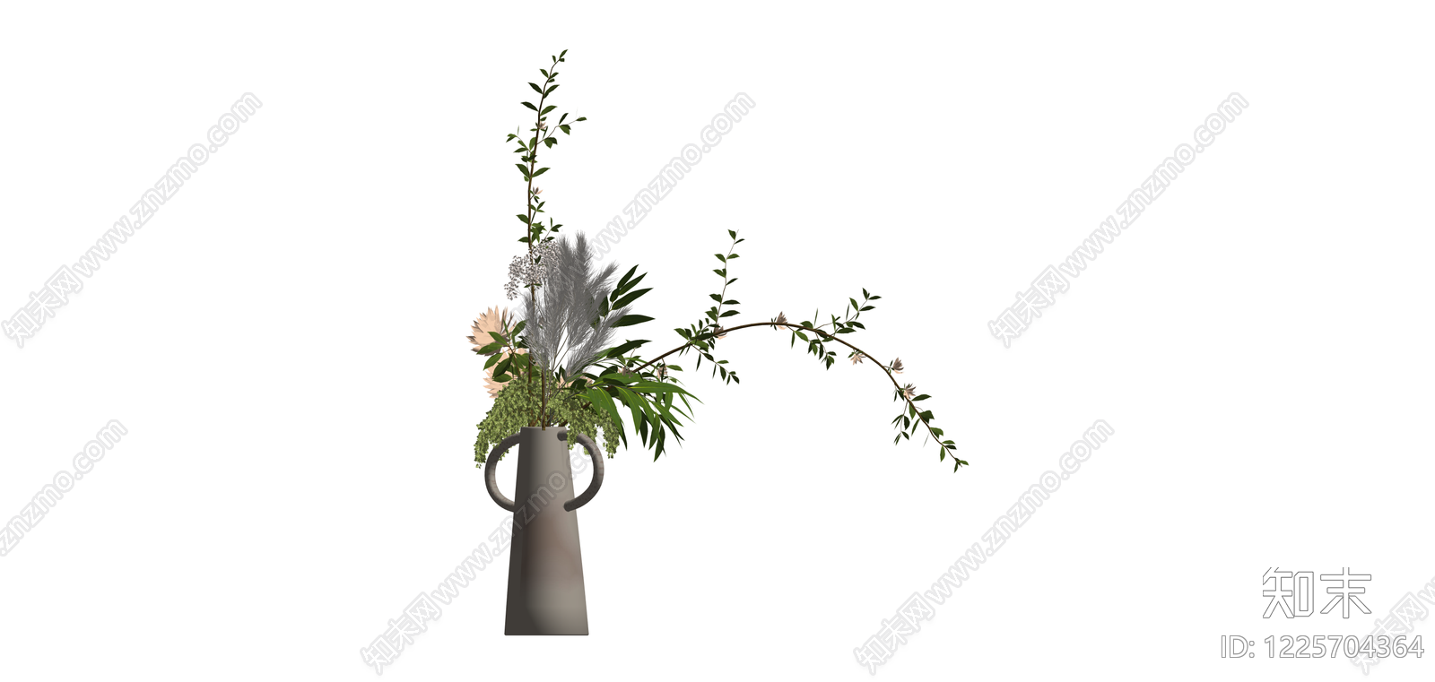 双耳花瓶花艺组合SU模型下载【ID:1225704364】