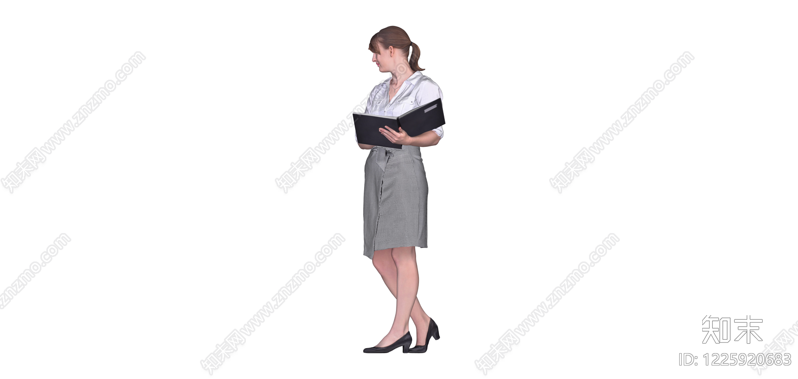 商务女性手持文件夹SU模型下载【ID:1225920683】